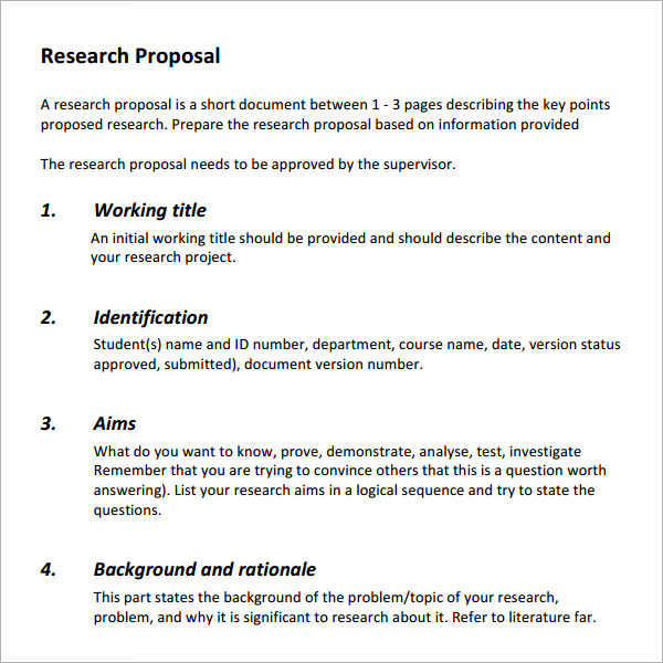 Research proposal support